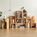 北欧书架实木小书柜自由组合客厅组合柜格子柜卧室简易单个柜子