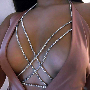 body цепь 女胸链身体链 women chest chain грудь bra