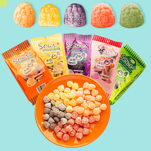 马来西亚进口LOT100一百份水果汁酸味软糖橡皮QQ糖儿童零食喜糖果