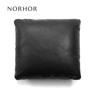 北欧表情NORHOR 华夫真皮方形抱枕靠垫腰枕客厅沙发 头层牛皮