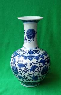 景德镇仿古工艺瓷 青花瓷 花瓶 34公分青花花瓶