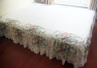 浪漫花影单床裙 全棉印花 床上用品