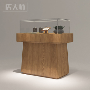 新中式 柜台饰品展示柜珠宝展柜手表中古高档陈列柜玉器翡翠玻璃柜