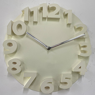 三维立体挂钟 14寸挂钟 圆钟 浮雕挂钟 创意时钟 客厅挂钟