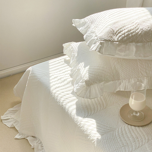 全棉双面韩国纯棉绗缝床盖三件套单件夹棉床单床上用品夏季 薄被子