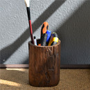 泰国实木笔筒复古家居办公室桌面用品面礼品摆件收纳盒木头