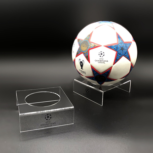 足球球托亚克力透明U型镂空底座桌面球摆台英超 队徽标支架展示台