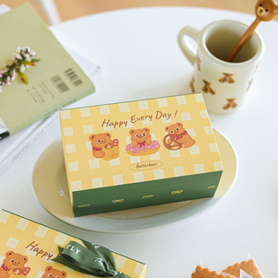 新款 盒烘焙凤梨酥玛德琳司康儿童节伴手礼物盒定制 6粒绿豆糕包装