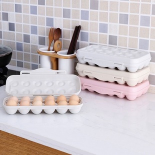 日式 厨房食品加厚可叠加鸡蛋收纳盒冰箱有盖带扣鸭蛋盒保护托蛋托