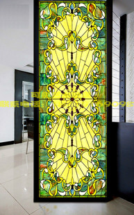 定制彩绘艺术玻璃焊接镶嵌教堂双面效果钢化透光吊顶隔断门窗欧式