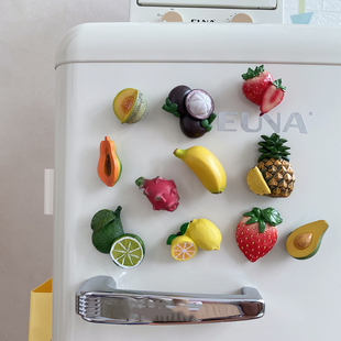 4个 饰磁贴 包邮 创意立体3D仿真水果草莓树脂磁性冰箱贴家居装