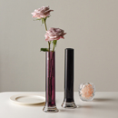 高级感桌面小花瓶客厅插花花瓶小口径水养玫瑰花花器简约现代摆件