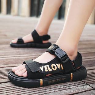 韩版 沙滩拖舒适凉鞋 2023新款 夏季 休闲潮流透气可调节个性 时尚 男式