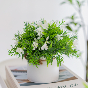 仿真小盆栽绿植假花塑料花摆设办公室简约小摆件客厅装 饰品绿植花