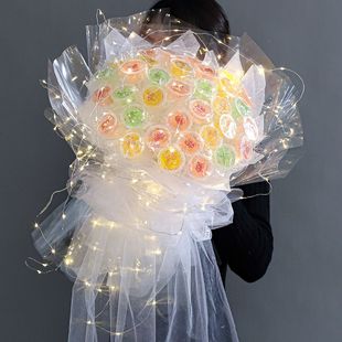 创意发光透明果冻diy花束材料包儿童生日零食毕业物送女友礼同学