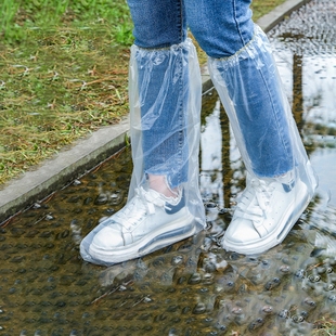 防水防污鞋 一次性PE加厚款 短鞋 套防雨透明鞋 套 套防水套一次性长款