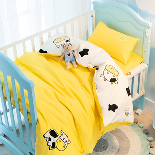 幼儿园被子三件套午睡含芯儿童宝宝纯棉被套婴儿床上用品定做床褥