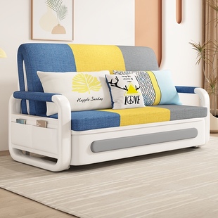 布艺沙发床多功能可折叠两用小户型单人客厅阳台家用可拆洗伸缩床