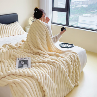 珊瑚牛奶法兰绒毯毛毯夏季 加厚盖毯空调被床单垫床上用午睡小毯子