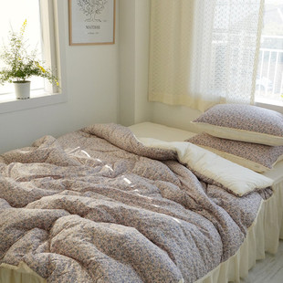 韩国碎花柔软棉蕾丝花边床上用品冬季 被子