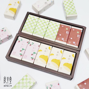 日本直邮良平堂日式 零食抹茶 板栗原味羊羹组合礼盒10枚入 草莓