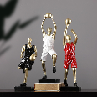篮球摆件创意简约现代运动雕塑家居玄关酒架男孩卧室足球装 饰品