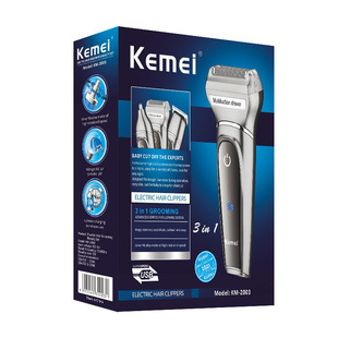科美KEMEI往复式 2003三合一刮胡刀电动剃须刀USB充电剃胡须刀
