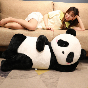 躺平熊猫抱枕睡觉靠枕床上女生夹腿长条毛绒玩具大号玩偶布娃娃