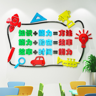 3d亚克力水晶立体墙贴纸画公司企业事业单位办公室文化墙励志标语
