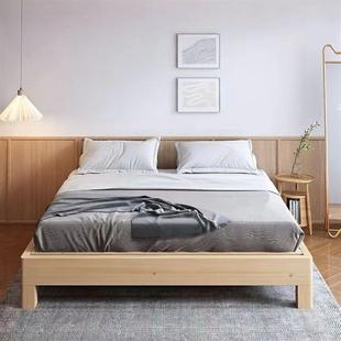 实木现代简约松木床无床头榻榻米床架排骨架家用卧室