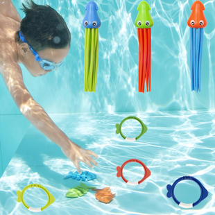 儿童游泳戏水装 备游泳馆水下闭气训练教具水底可站立章鱼潜水玩具