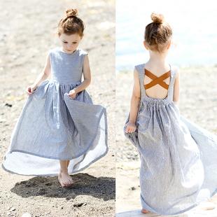 亲子沙滩裙波西米亚浪漫连衣裙长裙小女孩夏季 连衣裙儿童连衣裙