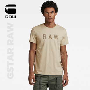 RAW 款 STAR 夏季 短袖 圆领轻薄印花字母T恤男衣服D22776 RAW经典