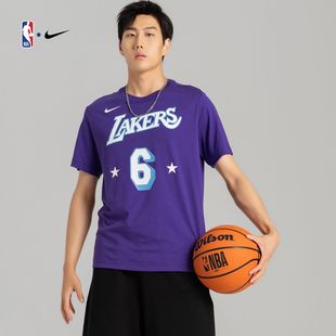 NBA Nike湖人队詹姆斯6号男女同款 T恤运动休闲宽松透气春季 短袖