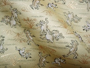 和风布料 金丝织 日本进口 西阵织 织锦缎 鳥獣戯画 金襕织物
