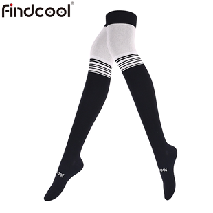 Findcool专业压缩袜2双过膝高长筒男女户外跑步健身马拉松运动袜