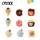 CROXX 透明食玩冰淇淋洞洞鞋 花cross配饰可爱diy 配饰智必星鞋 扣鞋