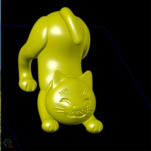 翘臀猫宠物卡通三维立体圆雕图纸stl文件雕刻机3D打印模型素材