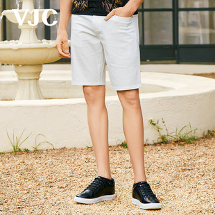 2024年男装 白色短裤 VJC 夏季 新款 B23BO1436 五分牛仔裤