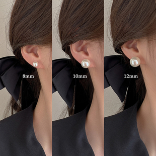 高级珍珠耳钉女小众设计感耳环气质耳扣2024年新款 春夏 潮耳饰爆款
