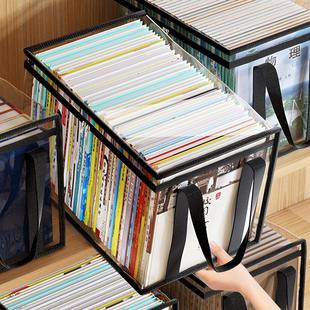 书本收纳箱装 书籍神器学生教室用放书本收纳袋子透明可折叠旧书盒
