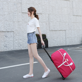 新款 短途衣服简约行李袋学生男轻便 多花色拉杆包旅行包女手提韩版