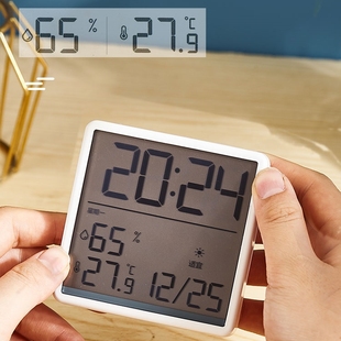 磁吸年星期冰箱贴桌面家用时钟温湿度计日历电子墙壁挂静音立式 万