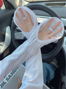 防晒薄冰丝手袖 套手套夏季 男女防紫外线 开车电动车遮手指宽松时尚