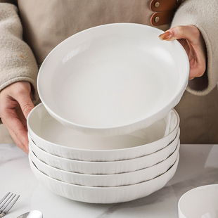 高级感盘子菜盘家用2024新款 陶瓷餐盘碟子好看 深盘餐具碗碟套装