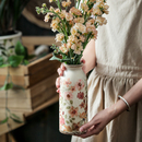 复古仿古田园风陶瓷小花瓶摆件客厅插花干花小众高级感创意装 饰品