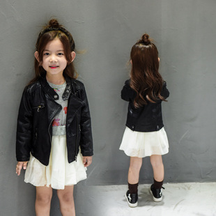 儿童童装 2020春装 机车男童女童保暖潮皮夹克外套 里布加厚时尚 韩版