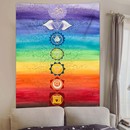 印度彩虹七轮脉挂布曼陀罗背景布房间装 饰墙布疗愈冥想画布大挂毯