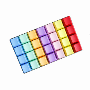 PBT无刻键帽1u加厚机械键盘R3高度个性 单色多色彩虹搭配