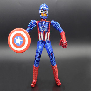 钢铁侠 手工艺品铝线制作美国队长铁丝儿童玩具diy编织蜘蛛侠模型